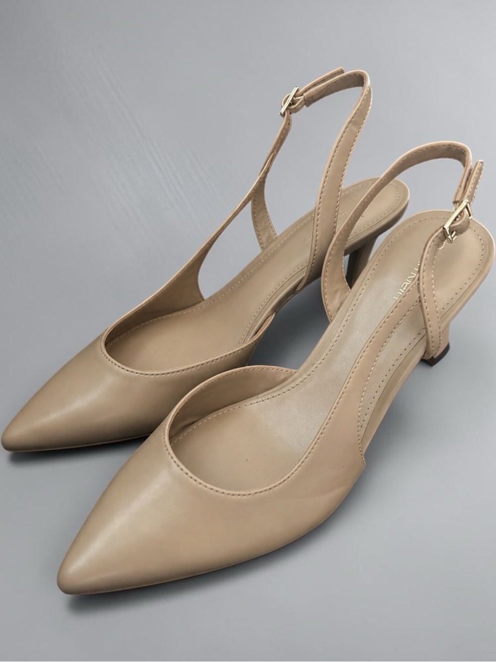 Calvin Klein Women's Pointed Toe Slingback Heels in Nude-8M